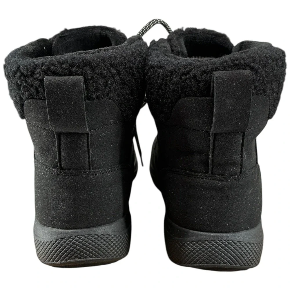JBU Jambu Freeze Black FauxShearling‎ LaceUp Booties Lightweight Traction 8M NIB